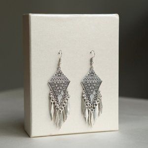 Antique silver plated Turkish, boho earrings